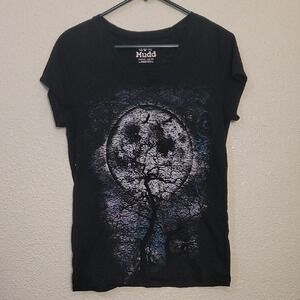 Mudd Black and Gray Graphic Short Sleeve Tee